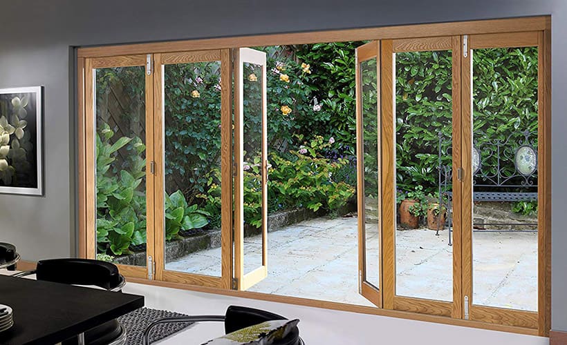 Modern bi fold doors to a patio area