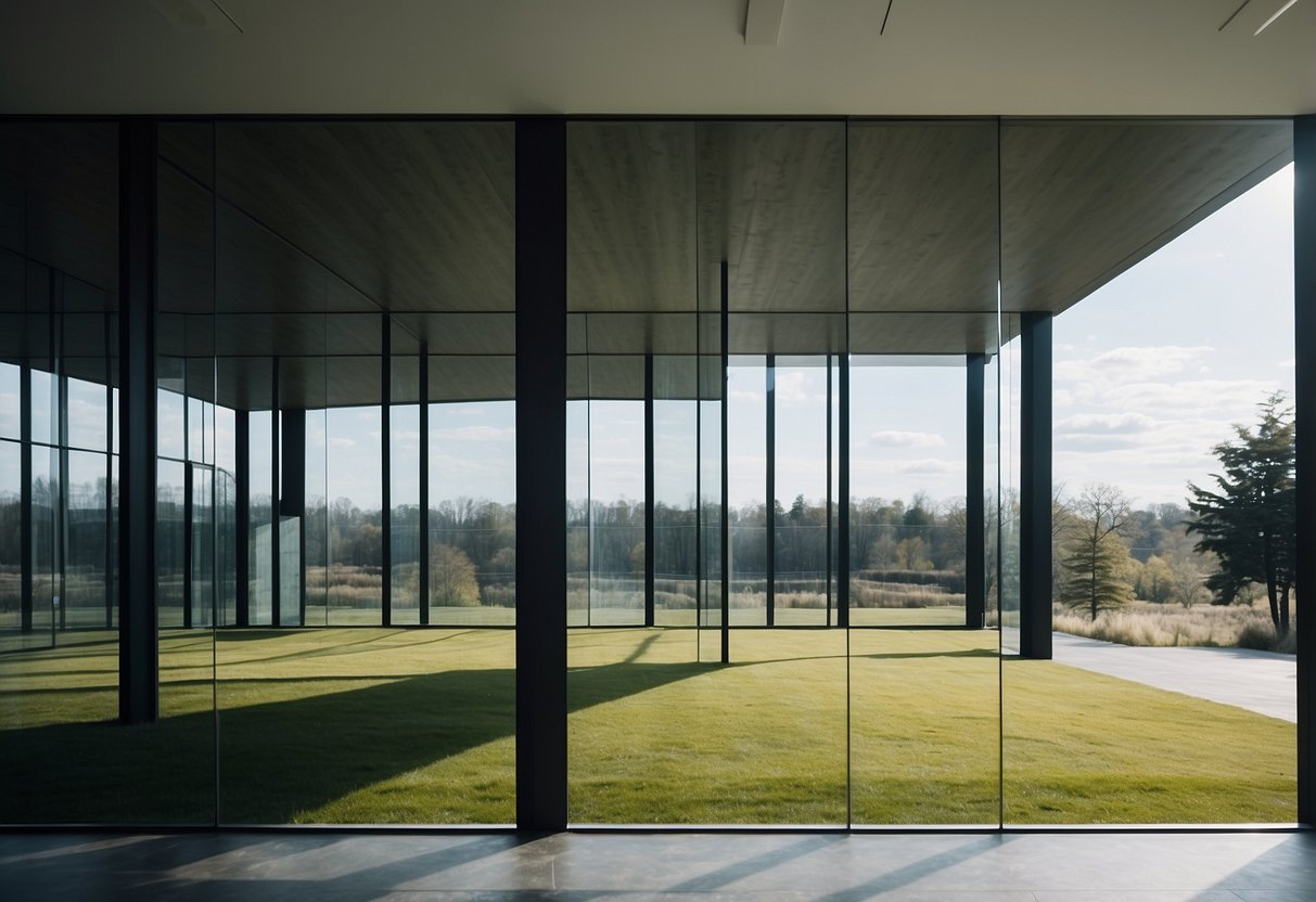 A modern, sleek building with large, energy-efficient sash windows, showcasing the evolution of window design